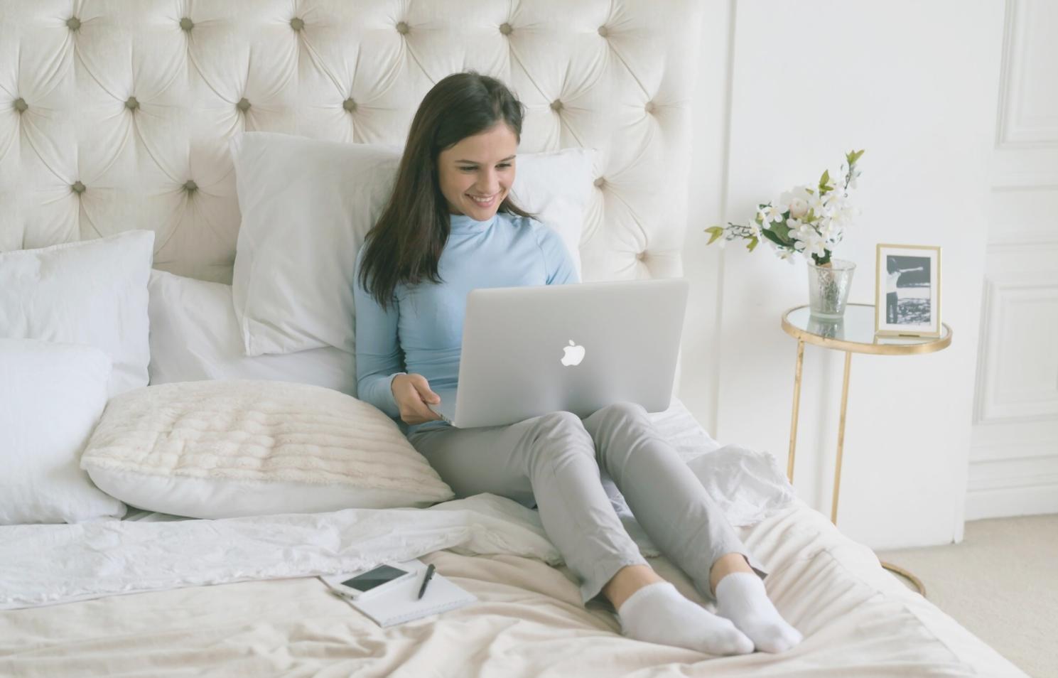 Calm investor reviewing portfolio performance with confidence